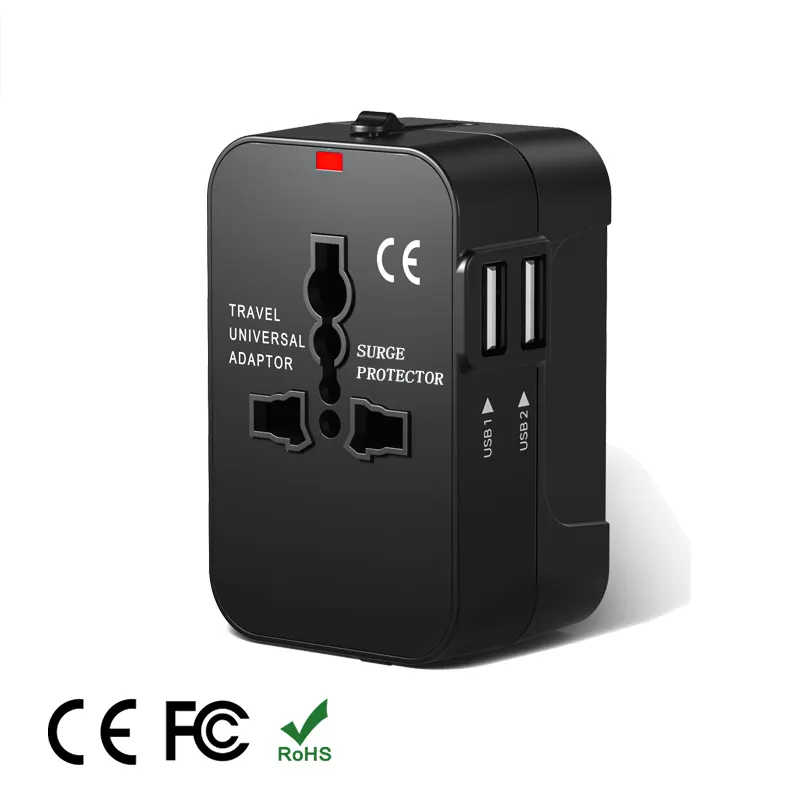 International All in One Worldwide Travel Adapter Wall Charger Power Plug with Dual USB