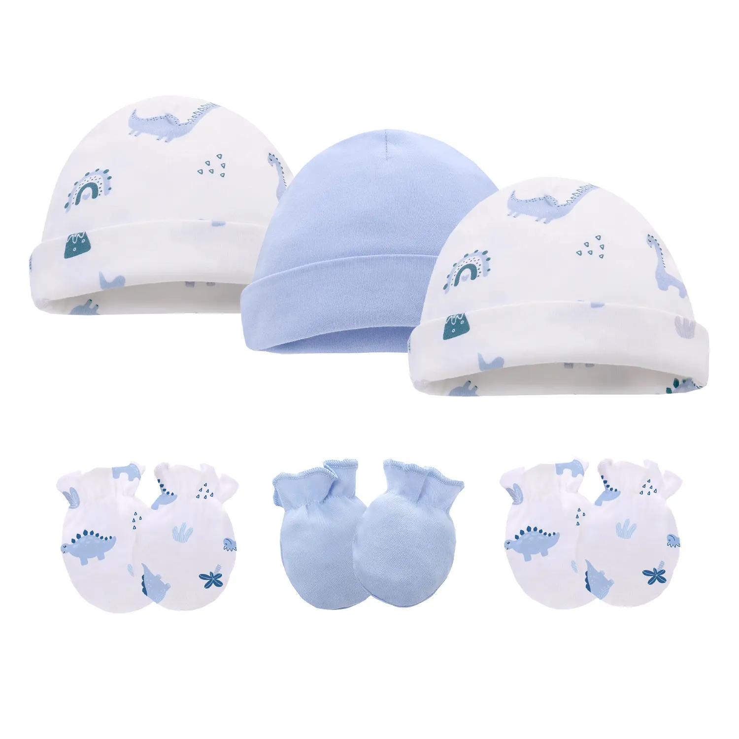 Conjunto de guantes y gorros Unisex para bebés, otoño e invierno, para todas las estaciones