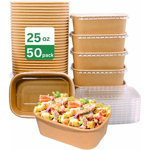 Conteneur alimentaire jetable en papier kraft, imperméable, bol octogonal à emporter, bol d'emballage, bol carré en papier - Product Image 1