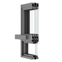 Ventanas de Aleación de Aluminio Serie EBON 105, 2.0 de Grosor, Vidrio Templado Aislante de 5mm+15A+5mm, Ventana Corredera
