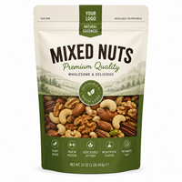 Sachet personnalisé imprimé, résistant à l'humidité, refermable, pour fruits secs, emballage alimentaire, sachet pour noix de cajou mélangées