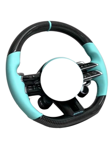 Volant en cuir vert avec bouton rotatif en carbone pour Benz W206 X167 Classe G W464 C257 GLA CLA35 CLS 53 G63 GLS63 - Product Image 6