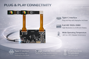 0.49インチ マイクロOLEDディスプレイ 1920x1080 FHD双眼鏡OLEDスクリーン、Type-C DP Altモードドライバーボード搭載、AR/VRグラス用 - Product Image 5