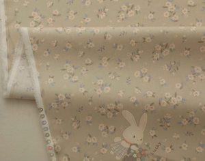 <span class=keywords><strong>Tissu</strong></span> imprimé 100% coton à motif floral et <span class=keywords><strong>lapin</strong></span> pour literie de bébé - Product Image 4