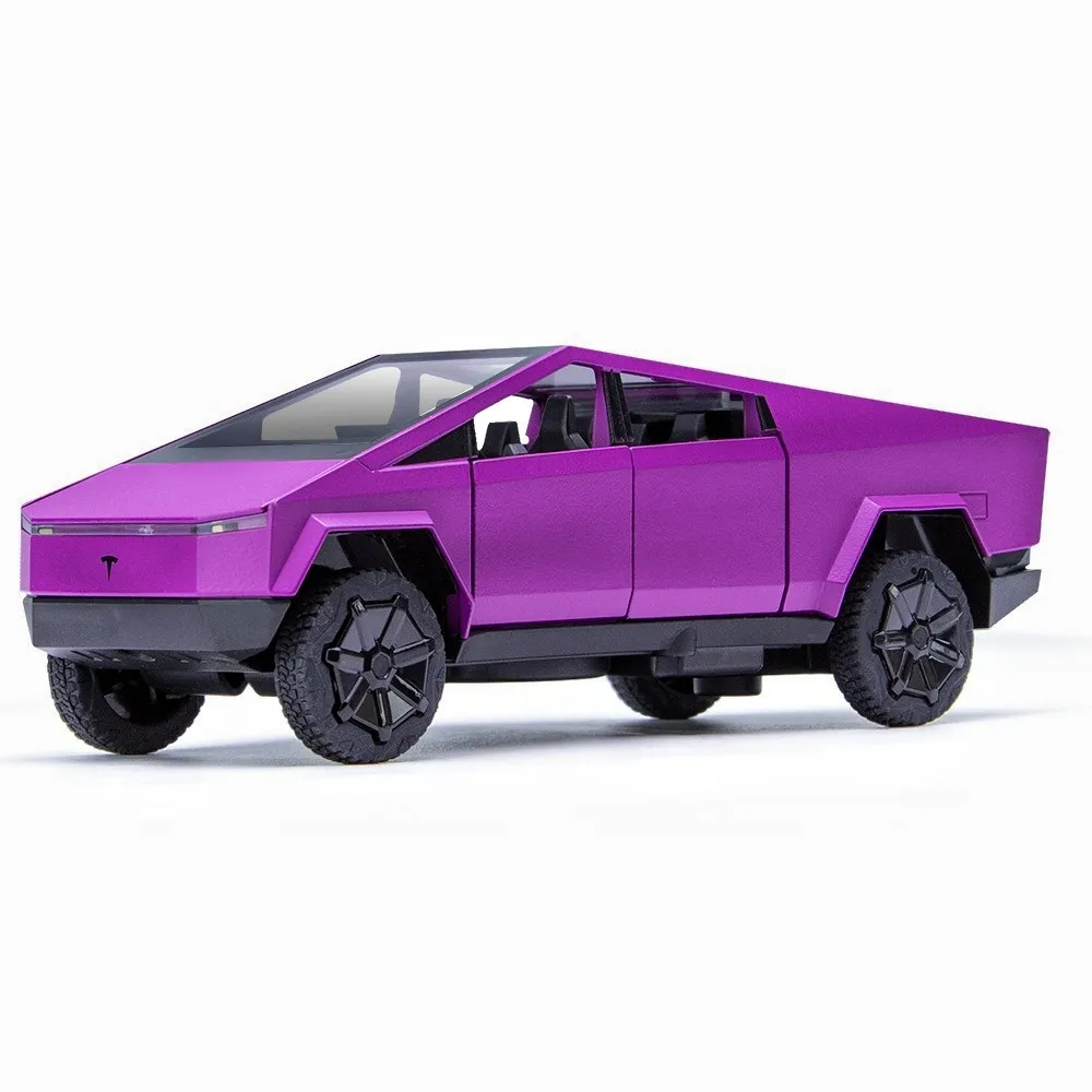 डायकास्ट मॉडल कारों 1:32 टी साइबरट्रक पिकअप मिश्र धातु कार मॉडल ध्वनि और हल्के पल्लबैक सजाते धातु कार मॉडल खिलौना