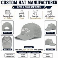 Casquette de baseball streetwear personnalisée 5 panneaux, broderie 3D en relief, logo à points, couronne crème, visière marine, visière incurvée bicolore, 100% coton