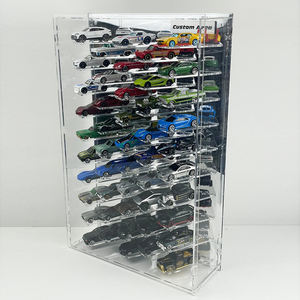 Vitrine en acrylique moulé sous pression à l'échelle 1/64 avec panneau arrière en fibre de carbone pour Hot Wheels, Matchbox, Greenlight, Autoworld et modèles - Product Image 3