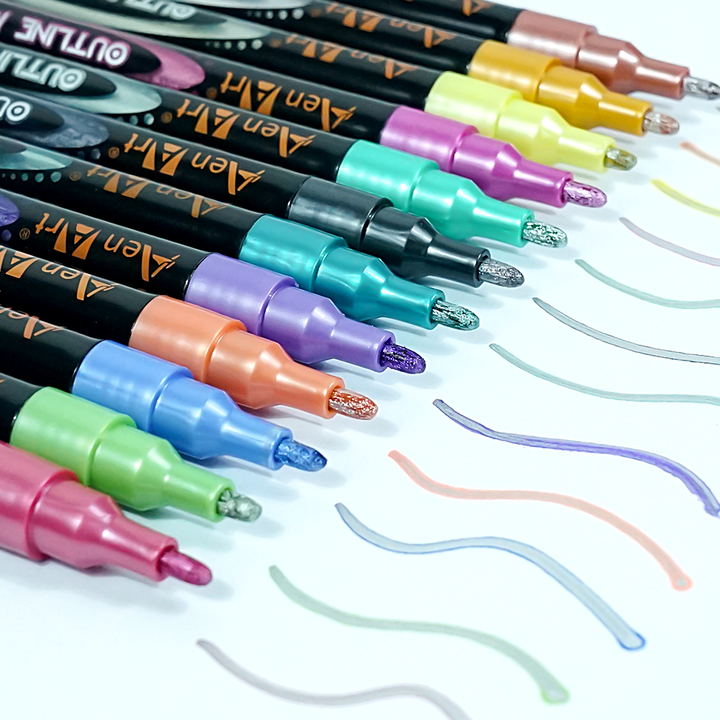 Outline Marker Pens 3d Outliner Pen Metallic Doodle Dazzle Markers