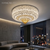 Lüks Modern Yuvarlak Çelik Özel Çok Katmanlı Büyük Kristal Avize Tavan Lambası Oturma Odası Alışveriş Merkezi Otel Lobisi Ziyafet Salonu için