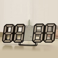 Décoration de maison intelligente 3D LED horloge numérique lumineuse mode horloge murale multifonctionnelle créative USB plug in horloge électronique