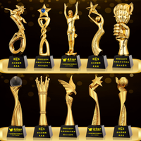 Trophées de fabricant gravés, trophées sportifs de grande taille, trophées personnalisés en alliage de zinc, design en métal, trophées souvenirs 3D en or