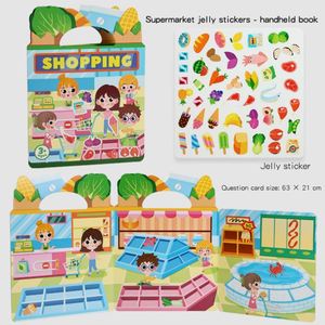 หนังสือสติกเกอร์แบบใช้ซ้ำได้ รูปแบบปราสาทเจ้าหญิง ฟาร์มสัตว์ต่างๆ หลากหลายธีม สำหรับเด็กเล็ก ทำกิจกรรมสร้างสรรค์ - Product Image 1