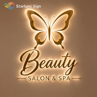Enseigne de salon de beauté personnalisée, enseigne rétroéclairée par LED, enseigne murale extérieure personnalisée, logo d'entreprise 3D, enseigne en métal acrylique LED pour la décoration de boutique