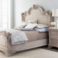 Mobilier de chambre à coucher Gustavian Design en bois de chêne Lit King Size Farmhouse