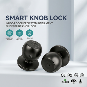 Kunci Pintu <span class=keywords><strong>Digital</strong></span> Sidik Jari Kata Sandi Smart Lock Bulat untuk Rumah Kantor Apartemen Kunci Cerdas Tanpa Kunci - Product Image 3