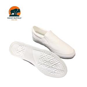 Rocky <span class=keywords><strong>Buffalo</strong></span> White Men Pure Color Canvas Slip-on No Lace Vulcanized Casual Canvas Zapatos planos para hombres - Product Image 2