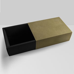 Caja de cartón deslizante de color claro para regalo cosmético pequeño, personalizada, reciclable, de cuero bovino, estilo boutique. - Product Image 1