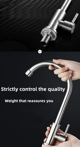 Grifo Mezclador de Cocina de Agua Fría Única de Acero Inoxidable Pulido con Cartucho Ahorrador de Agua para Fregadero - Precio Mayorista - Product Image 6