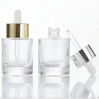 Bouteille compte-gouttes ronde en verre de 15 ml et 30 ml, impression personnalisée OEM, étiquette privée, pour sérum, huile pour le visage, huile pour les cheveux, huile pour la barbe, huile essentielle