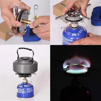 Réchaud à gaz manuel en métal coupe-vent, portable et pliable, pour le camping, la randonnée, le pique-nique et l'alpinisme