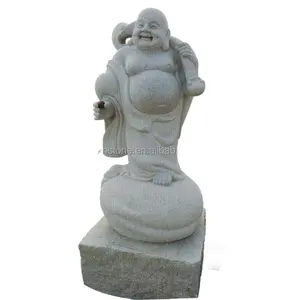 Escultura de pedra personalizada Grande MI LE Maitreya Bu dai Rindo Feliz Buda Esculturas Boa Sorte Estátuas