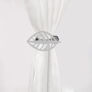 Modern Design Silver Metal Spring <strong>Curtain</strong> <strong>Hook</strong> <strong>Tie</strong> <strong>Back</strong> New Release Hot-Selling Leaf Shape for Home and Hotel - Product Image 2