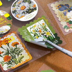 Pack d'autocollants SIMNO Vintage Fanciful Retro Postage Stamp Style Impressionism Oil Painting pour collage artistique et artisanat fait main - Product Image 5