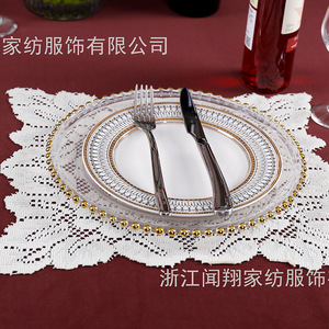 Nordic Style Lace <b>Table</b> <b>Mat</b> Star Shape Polyester Handmade Decorative For Home Indoor Use - Product Image 3