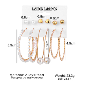 Pendientes de Perlas con Cruz de Mariposa de Moda, Venta Caliente 2026, Juego de Pendientes Geométricos Irregulares para Mujer, Joyería de Moda - Product Image 6
