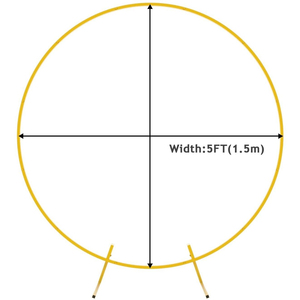 Arche de mariage ronde dorée de 2,2 m de large, support de toile de fond circulaire en métal robuste pour cérémonie de mariage, photomaton et décoration de mariage - Product Image 6