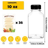 Bouteilles en plastique pour jus de fruits de 4oz, 8oz, 12oz, 16oz avec bouchon, réutilisables, pour jus et smoothies, en vrac, pour le marché américain