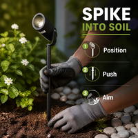 CRANE Projecteur LED à piquet 7W, orientable, pour installation murale, arbre, allée, jardin, sol, pelouse, adapté à diverses applications extérieures
