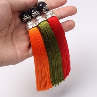 Pendentif marque-page décoratif à pampilles verticales de 15 cm avec fermoir griffe de homard, accessoires de bijoux DIY, pampille nœud chinois pour voiture