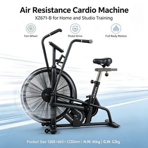 Vélo de cardio d'intérieur commercial à résistance par ventilateur, vélo d'exercice avec pales en aluminium, équipement de fitness pour salle de sport - Product Image 3
