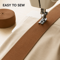 Bande élastique tricotée marron champêtre, très extensible, couleur unie, bobine de 5 yards, sangle élastique pour la couture de perruques, ceintures et confection de vêtements