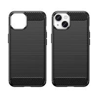 Coque de téléphone anti-chute brossée quatre couleurs pour iPhone 14, coque de téléphone souple en TPU, coque de téléphone en fibre de carbone pour iPhone 13 12 Mini 11Pro
