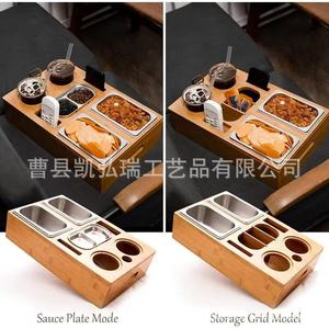 Caja de madera para aperitivos y cerveza, tipo sofá, para uso transfronterizo, soporte de bandeja de almacenamiento de control remoto para escritorio, caja organizadora de aperitivos - Product Image 2
