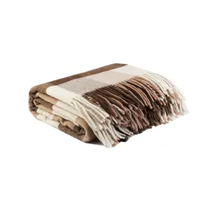 HengTai New Launch Pure Color 130*170CM Cheap Wool Blankets Tassel Blankets Wool Throw For Home