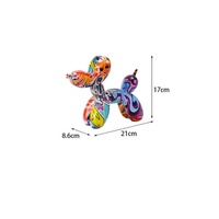 Ornement Chien Ballon Graffiti Coloré Classique, Décoration Créative Européenne pour la Maison, Entrée, Chambre, Mobilier Doux, Décoration en Résine