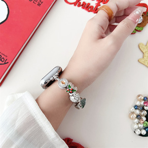 Pendentif de noël <span class=keywords><strong>bracelet</strong></span> de montre mignon pour <span class=keywords><strong>Apple</strong></span> <span class=keywords><strong>Watch</strong></span> Ultra 38mm 41 44mm 49mm Bling femme pour iWatch 9 8 7 SE <span class=keywords><strong>bracelet</strong></span> en métal - Product Image 5
