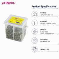 Assortiment de 800 vis à bois YZP jaunes zinguées pour panneaux de particules, kit de vis à bois avec boîte de rangement en plastique, service personnalisé disponible