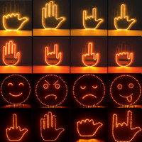 Prix d'usine, feux de conduite intérieurs de voiture à LED ambre, doigt d'honneur, accessoire pour la lunette arrière de la voiture, avec télécommande, feu de signalisation de voiture