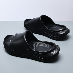 Sandales compensées en EVA pour hommes, blanches, antidérapantes, rehaussantes, respirantes, pour la plage, décontractées, avec semelle injectée - Product Image 3