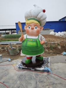 Estatua de <span class=keywords><strong>Chef</strong></span> Gordo de Fibra de Vidrio, Tamaño Real, para Decoración de Cocina de Restaurante o Publicidad - Product Image 1