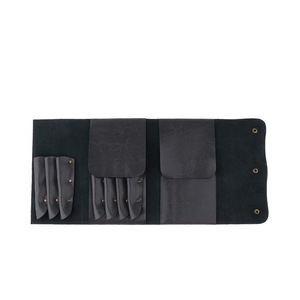 Custom-made PU leather scissor storage <b>bag</b>/<b>tool</b> <b>bag</b>, hair salon folding <b>roll</b> <b>bag</b>, hairdresser's handbag. - Product Image 1