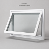 Fenêtre à auvent en PVC suspendue, triple vitrage en verre trempé, dimensions personnalisées pour les projets de construction neuve