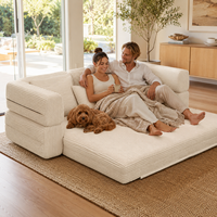 Canapé-lit compressé sans structure, en mousse, personnalisable OEM/ODM, grand canapé en tissu, fabricant