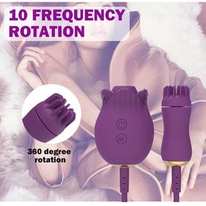 Juguetes Sexuales para Adultos, Set de Cuatro Piezas, Vibrador Rosa, Succión y Rotación, Recargable por USB, Resistente al Agua IPx6, 10 Frecuencias - Product Image 4