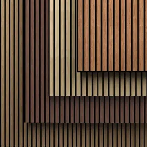 XXL Akupanel pared decoración interior o exterior nogal listones de madera panel acústico pared panel de madera