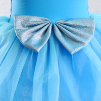 Robe tutu bleue inspirée d'Elsa pour enfants, avec paillettes et jupe en tulle moelleux, pour spectacles de ballet et de jazz, tenue de scène pour enfants
